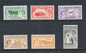 Falkland Islands 1955 QEII Sc 122-127 set of 6 MH