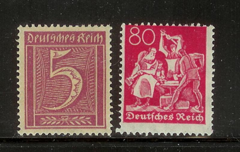 Germany 137, 145 MNH Numerals, Iron Worker (B)