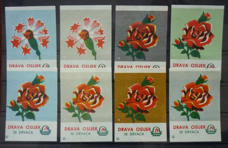 Match Box Labels! flora flower flowers nature osijek croatia yugoslavia GJ38