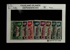 Falkland Islands, Dependencies 1944 SG A1 - A8 * MH KGVI (002692)