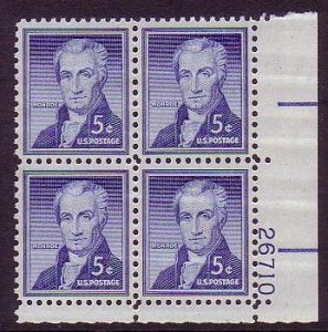 USA Monroe 5c Plate Block 1954 MNH SG#1036 MI#659A