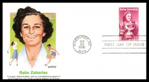 #1932 Babe Zaharias = Golfer - Fleetwood Cachet