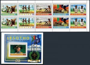 Lesotho 357-361a,362 booklet pane, MNH. Michel 367-372 MH. Scouting Year-1982.