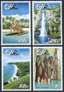 Fiji 527-530, MNH. Michel 521-524. Outrigger canoe, Waterfalls, Caves, 1985.