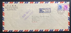 1957 Hong Kong Commercial Airmail cover To Mystic CT USA