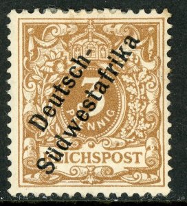 Germany 1898 SWA 3pf Yellow Brown Scott 7b Mint V354