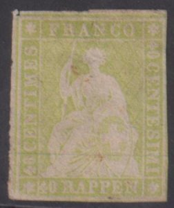 Switzerland 18 Hinged Used Renggli Cert