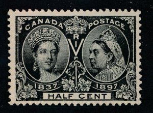 CANADA #50 UNUSED VF REGUM 1/2c BLACK JUBILEE