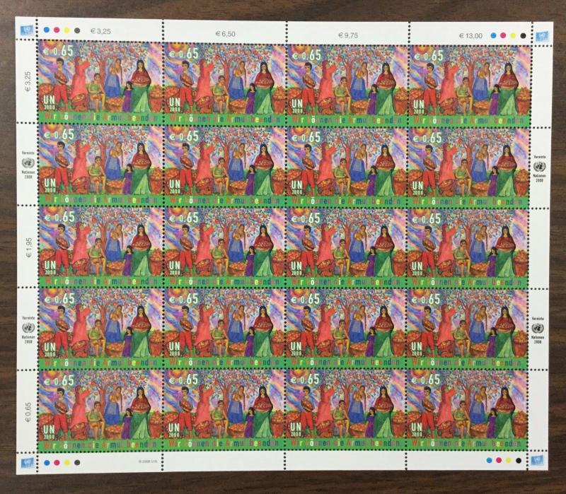 UN, 2008 “We Can End Poverty” full sheets (6)   MNH CV $285