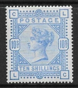 1883 Sg 183 10s Ultramarine Wmk Anchor Lettered L-C UNMOUNTED MINT 