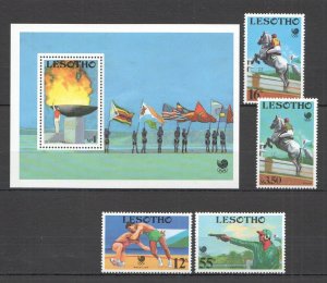 A1112 1986 Lesotho Olympic Games #727-730 Set+Bl Mnh