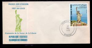 Comoro Islands 608 Statue of Liberty U/A FDC