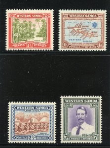 Samoa 1939 Anniversary of NZ Control set complete MNH. SG 195-198. Sc 181-184.