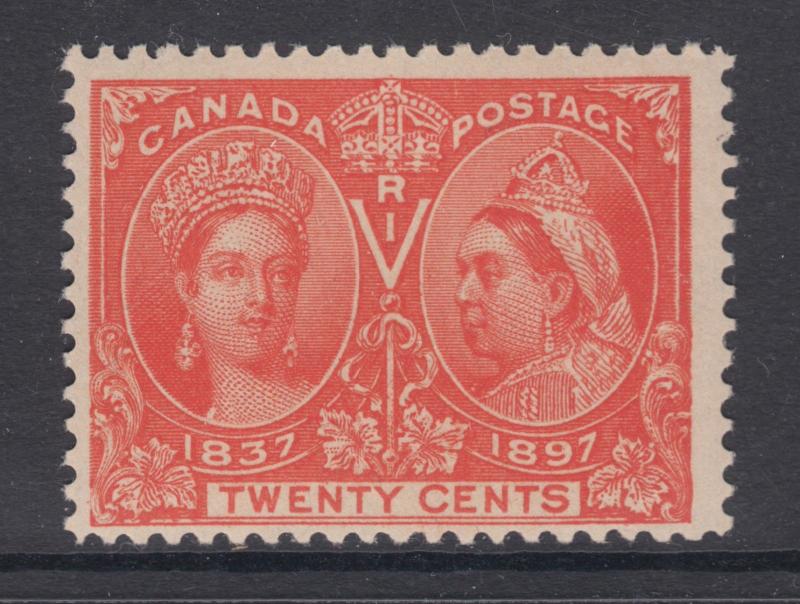 Canada Sc 59 MLH. 1897 20c vermilion Victoria Jubilee F-VF       