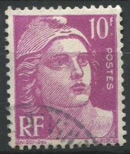 France Sc#600 Used, 10f brt vio, Marianne (1948)