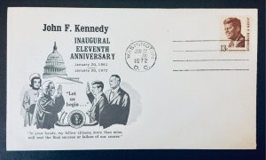 United States #1287 13¢ John F. Kennedy Inauguration 11th Anniv. (1972). Cover.