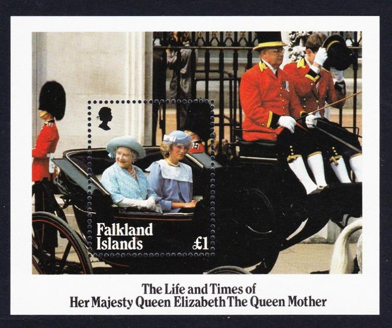 Falkland Is. Life and Times of Queen Mother MS 1985 MNH SG#MS509 SC#424