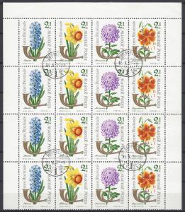 Hungary Scott # B233a, used, sheet of 16, se-tenant