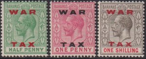 1918 Bahamas KGV War Tax o/p complete set MMH Sc# MR6 / MR8 CV $20.75 Stk #3