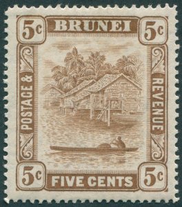 Brunei 1933 5c chocolate SG68 unused