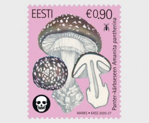 2020 Estonia The Panther Cap - Mushroom Series (Scott 931) MNH