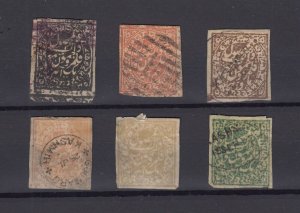 Jammu & Kashmir QV 1878/1888 Imperf Collection Of 6 Fine Used BP9939