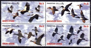 Pakistan. 2012. 1420-23. birds fauna. MNH.