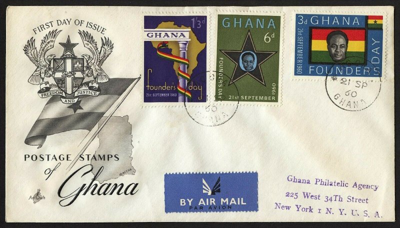wc051 Ghana Founder's Day 1960 FDC first day cover