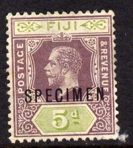 Fiji 1912-23 KG5 MCA 5d dull purple & olive-green ove...