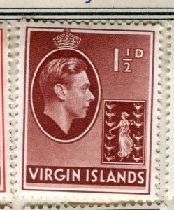 VIRGIN ISLANDS; 1938 early GVI Pictorial fine Mint hinged 1.5d. value