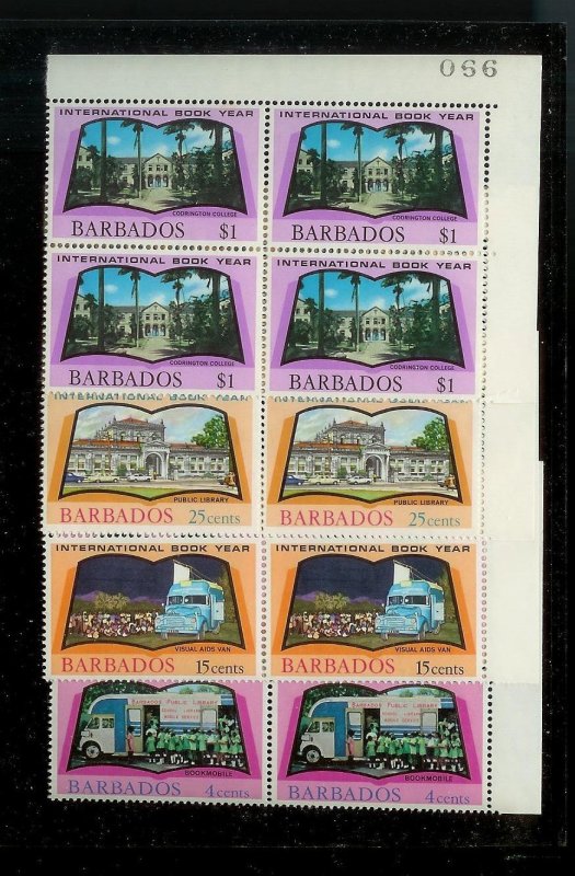 BARBADOS Sc#376-379 Complete Mint Never Hinged BLOCK Set