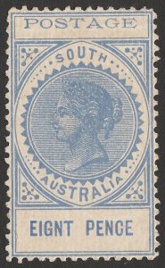 SOUTH AUSTRALIA 1902 QV Thin Postage 8d error 'EIGNT' for 'EIGHT'. Certificates.