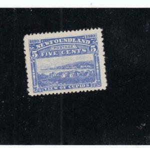 NEWFOUNDLAND (KSG159) # 91 VF-MH 5cts VIEW OF CUPIDS/ ULTRAMARINE CAT VALUE $40