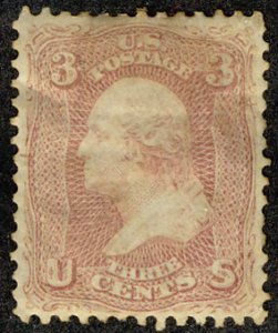 #65v  Scott CV $275  #65v VF/XF OG Hr, rarer brown red color, faint wrinkle, ...