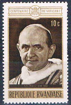 Rwanda 390 Unused Pope Paul VI 1970 (R0417)+