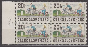 Czechoslovakia 1979 Scott 2255 MNH Block of 4 with date in blank sheet edge