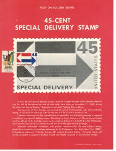 Souvenir Page FDC 45c Special Delivery E22 Rare ASDA NPSS Cancel Unfolded!