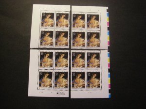 Scott 3107, 32c Madonna & Child, PB4 #1111 1 x4, Matched Set, MNH Christmas