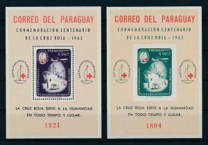 [105520] Paraguay 1964 Red Cross ship boat navigation 2 Souvenir Sheets MNH