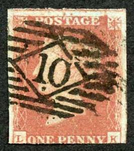 SG8d 1841 Penny Red LK) Plate 77 UNION JACK RE-ENTRY Cat 3000 Pounds