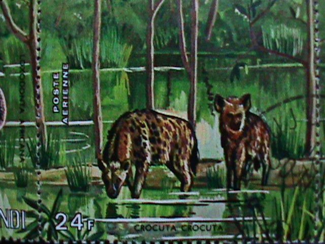 ​BURUNDI-1971 AIRMAIL- SC#C146- WILD LIFE IN JUNGLE CTO STRIPS OF 4 VERY FINE