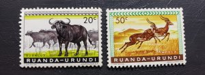 Stamp Africa Rwanda 1964 Buffalos and Impalas Mint