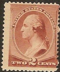 United States  Scott # 210 George Washington Faults: GUM Bends MNH