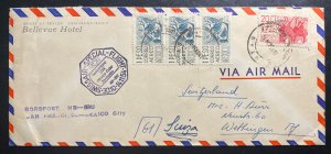 1954 Mexico First Flight Airmail Cover FFC To Switzerland