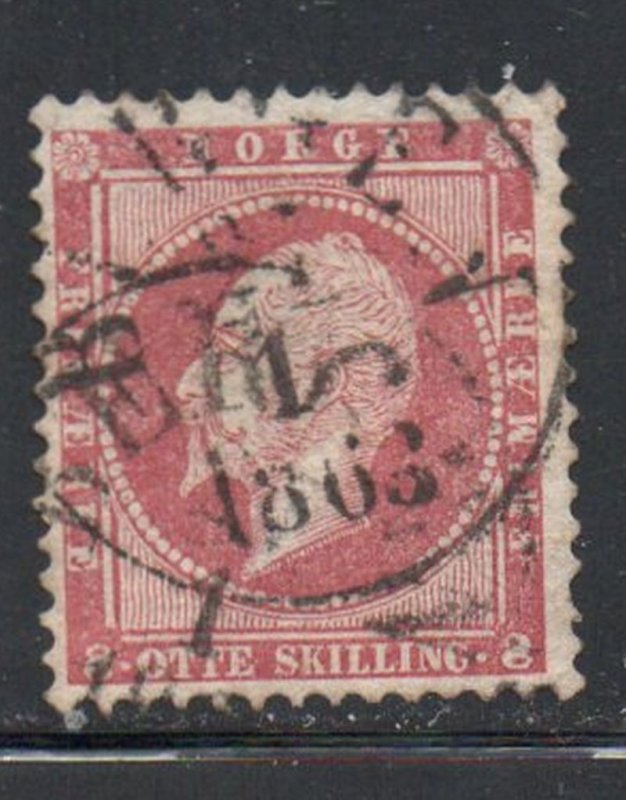 Norway Sc 5 1856 8s dull lake Oscar I stamp used