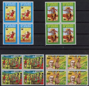 [Hip3387] Burundi 1992 dancers set very fine MNH stamps blocks 4 value $100