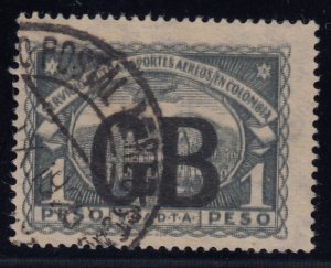 Colombia (Great Britain), Sc CLGB58a, used Double Impression variety, w/ CERT