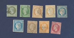 FRENCH COLONIES - Scott 7-15 - VF used set of nine -