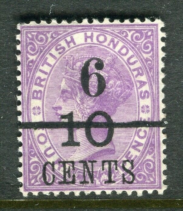 BRITISH HONDURAS; 1891 surcharged QV issue Mint hinged Shade of 6/10 CENTS 