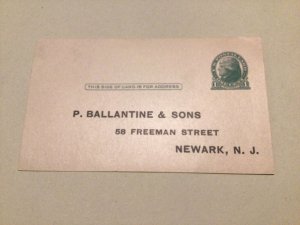 U. S. Ballantine & Sons Liquor Merchants Newark N. J. 1913 postal card 67804